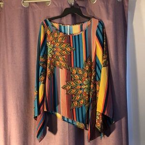 hello miss slanted blouse, multicolor, funky & fun